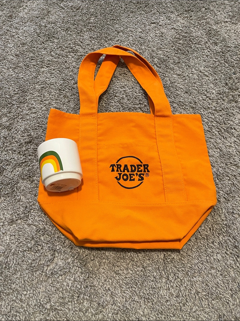 Trader Joe's Orange Canvas Tote Bag